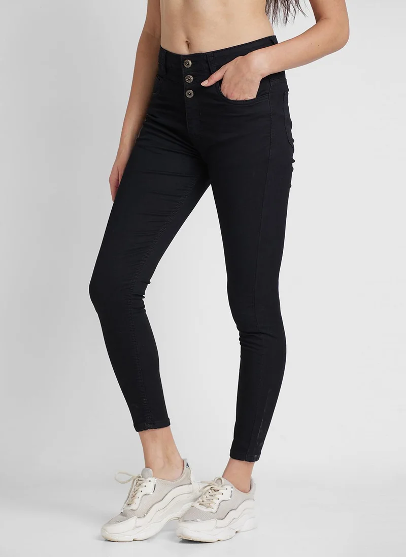 Globus  Globus Women's Jeans Black Casual with High Rise and Skinny Fit for Women | Best Price UAE